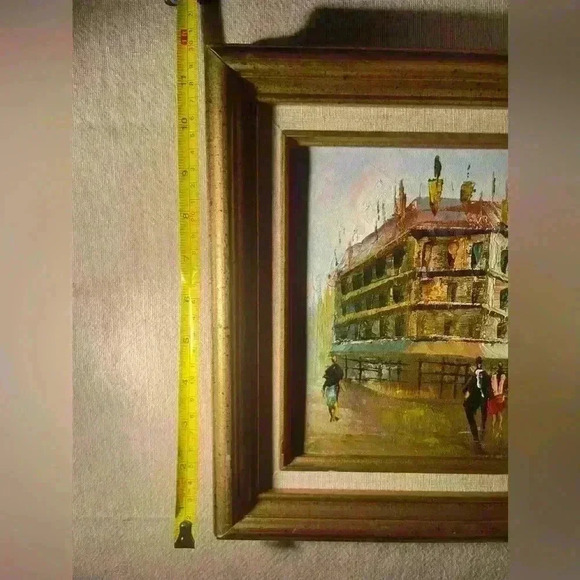 🎨 Cityscape Street Scene Impressionist  Oil on Canvas Framed Painting - Picture 13 of 14